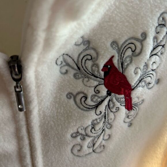 NORTHERN REFLECTIONS Women's Embroidered Cardinal Fleece Full Zip Vest M - Picture 12 of 16